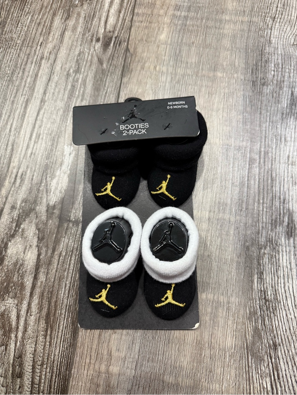Jordan Infant Booties 2-Pack in Black, White and Gold